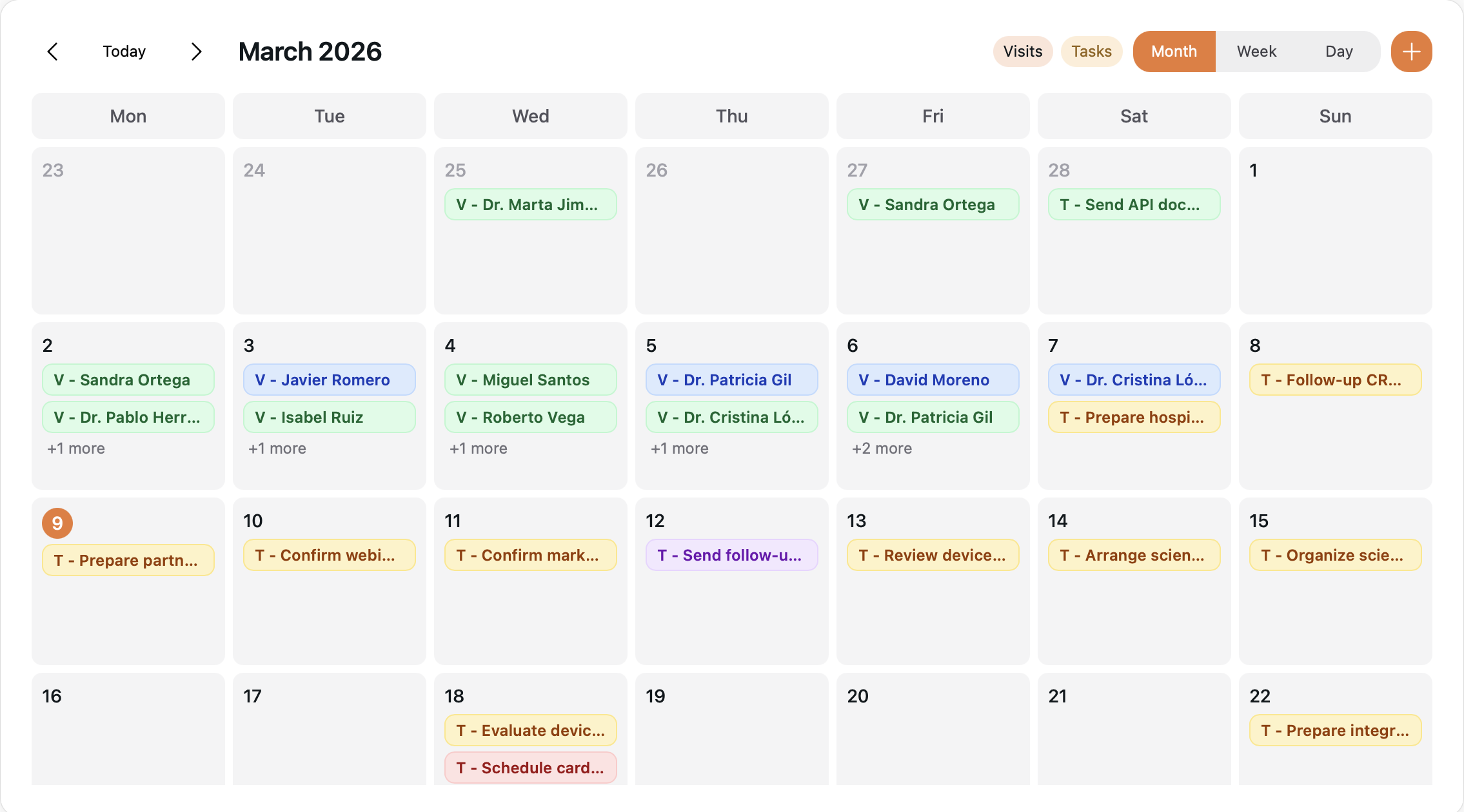 Calendar and follow-ups